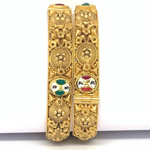 Designer gold antique bangles