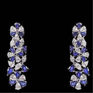 Diamonds and Blue Sapphires Earrings JSJ0124