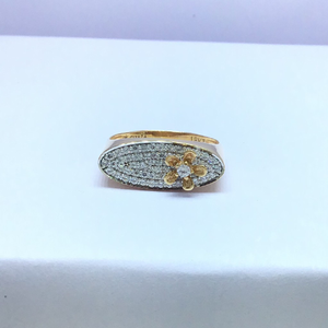 fancy rose gold flower ladies ring