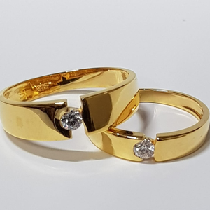 22 ct gold couple ring in single small diamon
