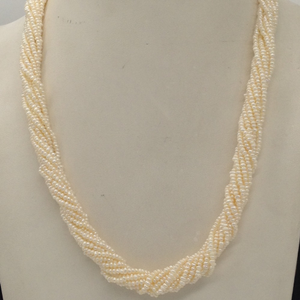 White seed pearls 10 layers twisted necklac
