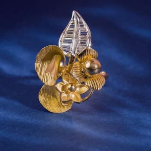 916 Gold Spra Dull Ladies Ring RH-SLR050