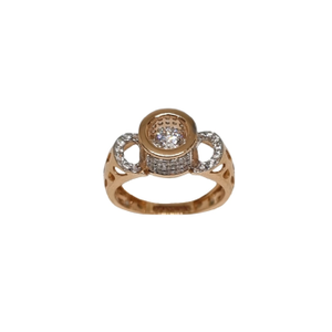 18K Rose Gold Round Shape Moveble Diamond Rin