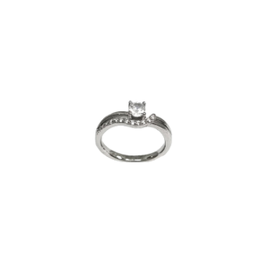 Fancy Diamond Ring In 925 Sterling Silver MGA