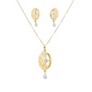 Vaani Diamond And Pearl Pendant Earrings Set