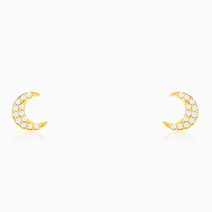 The golden crescent zircon earrings