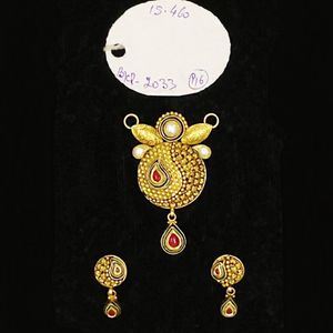 22Kt Solid Yellow Gold Antique Necklace Earri