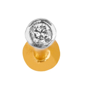 18kt single diamond nosepin