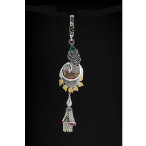 Silver stunning antique waist keychain