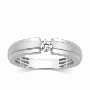 18KT White Gold Diamond Round Engagement Gent