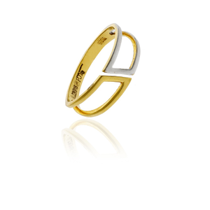 Dual Tone Fancy Gold Ring