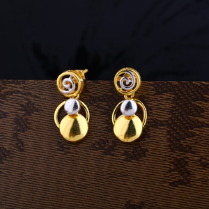 22KT Gold Stylish Ladies Plain Earring LPE274