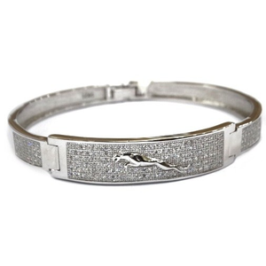 925 sterling silver jaguar gents kada bracele