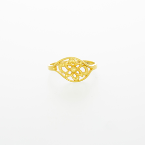 Simple flower 22kt gold ring