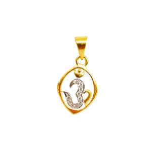 22k gold fancy om pendant mga - pdg1247