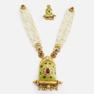 916 gold antique wedding long necklace set rH