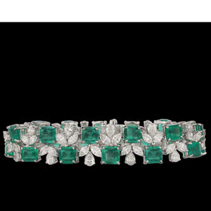 Diamonds and Emeralds Bracelet JSJ0005