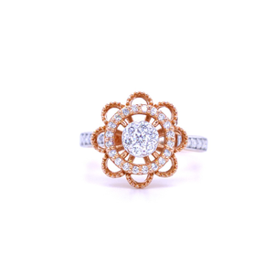 Floral cluster diamond ring in 18ct rose gold