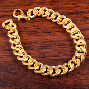 18 Kt Yellow Gold Curb Cuban Handmade Men's B
