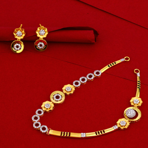 916 cz ladies' gorgeous gold necklace set ln1