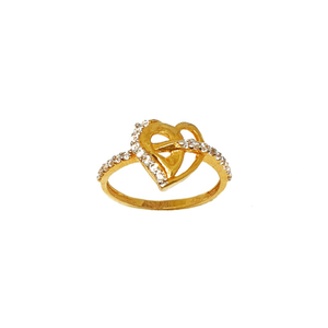 22K Gold Heart Shaped Ring MGA - LRG0135