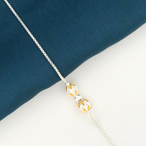 925 Silver Yellow Design Rakhi