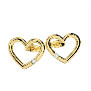 gold heart studs