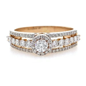 18kt / 750 rose gold engagement diamond ring 