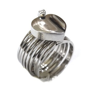 925 Sterling Silver Heart Shape Ring MGA - SR