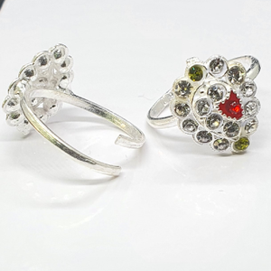 Silver Diamond Fancy Toe Rings