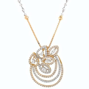 750 gold diamond unique designer pendant set