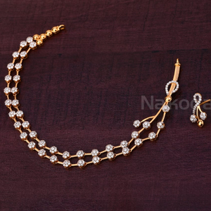 750 Rose Gold CZ Ladies Classic Necklace Set 