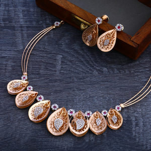18CT Rose Gold Hallmark Necklace Set RN104