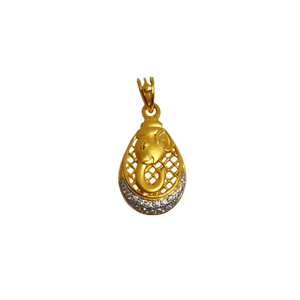 22k gold designer ganesh pendant mga - pdg121