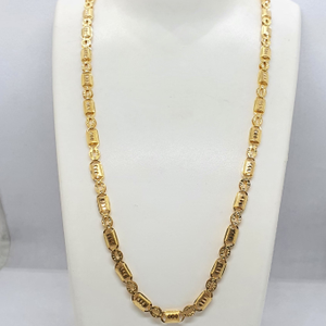 Gold 22.k Lotus Design Gents Chain