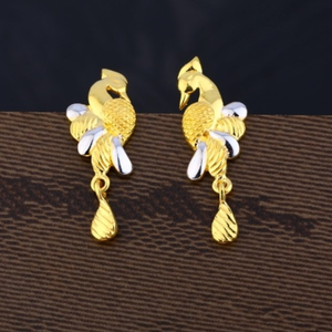 22 carat gold designer plain earrings RH-LE91