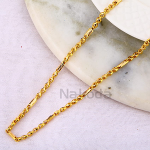 916 Gold CZ Hallmark Delicate Mens Chock Chai