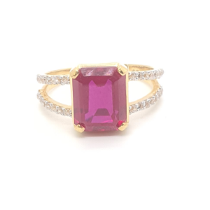22.k Gold Red Stone Rings