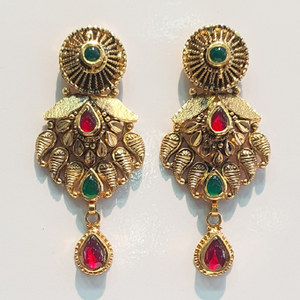 22k antique long earrings fancy design