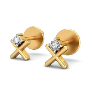 Gold royal diamond earrings ber 023