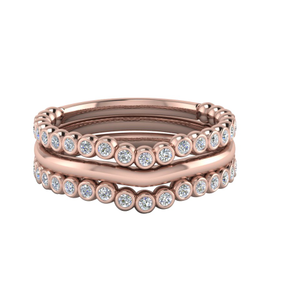 14KT ROSE GOLD ROUND DIAMOND RONG