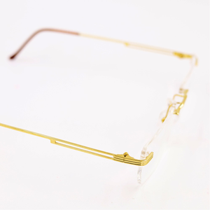 Gold 18kt rimless rectangle eyeglasses
