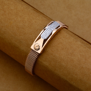 Mens leather rose gold bracelet-mlb72