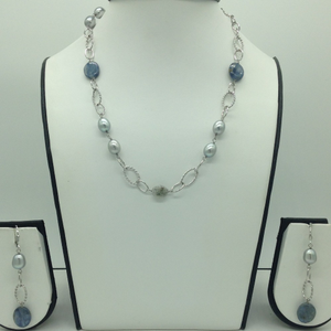 Freshwater Grey Pearls and Lapis Lazuli Sil