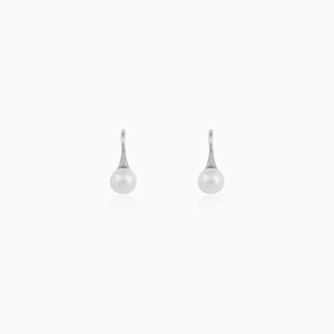 Silver pearl tiny stud earrings