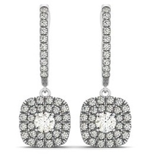 Double halo style cushion outer shaped diamon