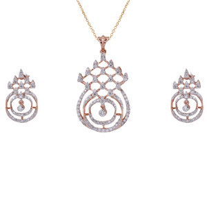 18Kt Rose Gold Lab Grown Round Diamond Pendan