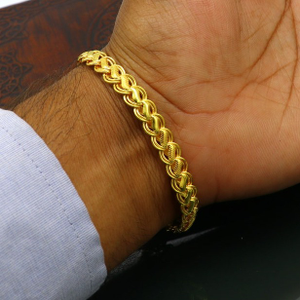 18 Kt Yellow Gold Link Chain Handmade Men's B