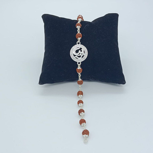 Om Design In Silver Rudraksha Rakhi