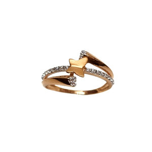 18K Rose Gold Butterfly Shaped Modern Ring MG